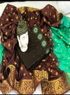 Brown Colour Festive Wear Hand Work Cotton South Slub Dress Material 261